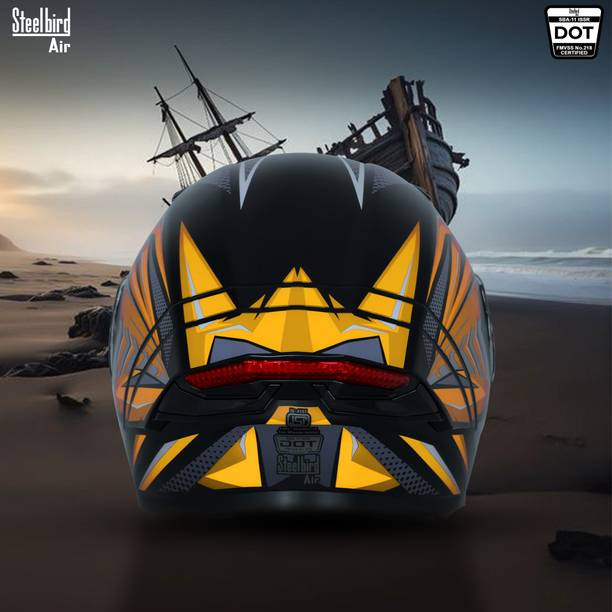 Steelbird SBA-11 Tornado Red Reflector ISI and DOT Certified Full Face Graphic Motorbike Helmet