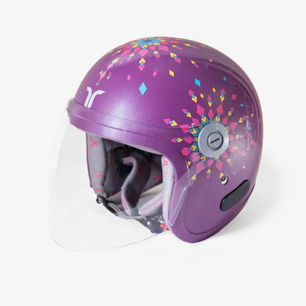 TVARRA Dreamcatcher Open Face Purple Women's Helmet,Small,Printed Design, ISI certified Motorbike Helmet