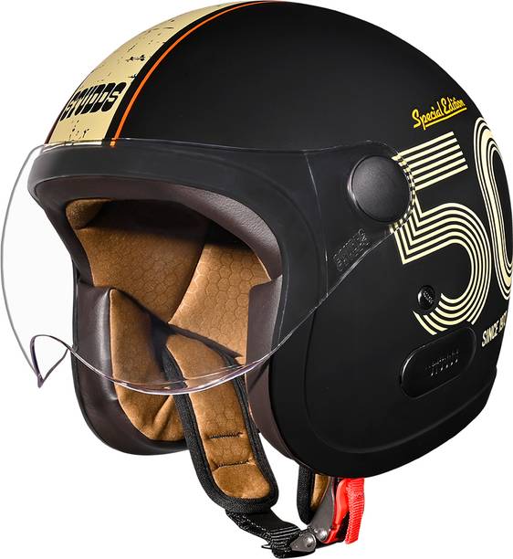 STUDDS Jet 50 Open Face ISI Certified Helmet with Chopper Visor Motorbike Helmet