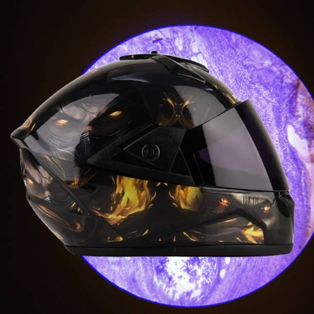 ROAD ARMOR ABS Material Full Face PC Visor, UV Scratch Resistance Motorbike Helmet