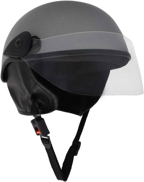 Anjana ALL MULTIPURPOSE HALF HELMET FOR UNISEX( SILVER GLOSSY) Motorbike Helmet