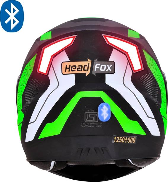 HEADFOX N2 Air 7 Smart Bluetooth Helmet: Calls, Music , GPS & Voice Asst. Road DV Motorbike Helmet