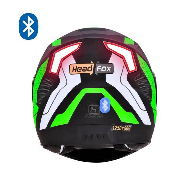 HEADFOX N2 Air 7 Smart Bluetooth Helmet: Calls, Music , GPS & Voice Asst. Road DV Motorbike Helmet