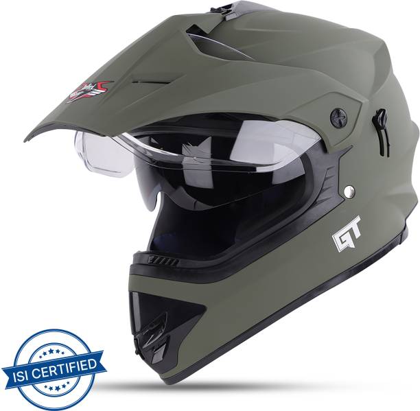 Steelbird Off Road GT ISI Certified for Men with Inner Sun Shield Motorbike Helmet