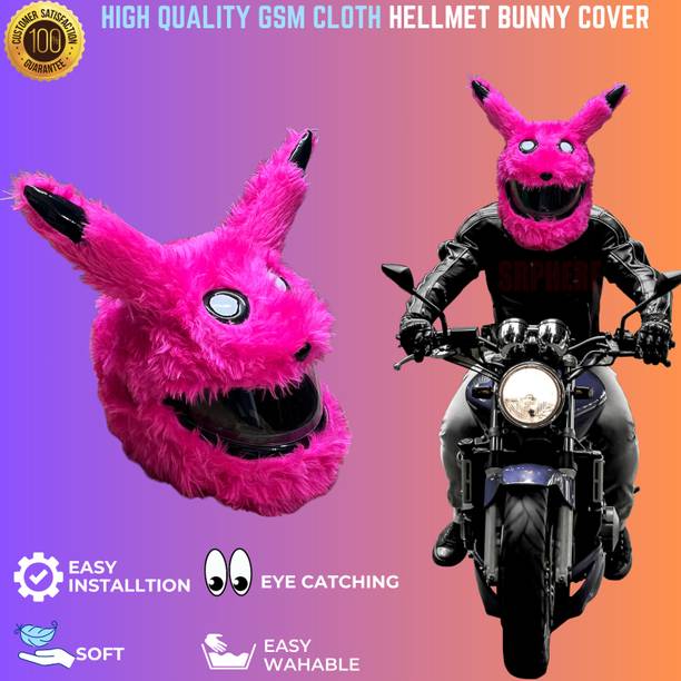 SRPHERE Pink Pikachu Bunny Helmet Cover (Only Cover) Motorbike Helmet