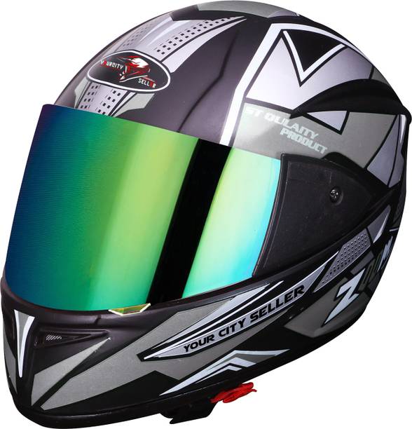 YOURCITYSELLER Full Face Black Motorbike Helmet With Silicon Unbreakable Glass Motorbike Helmet