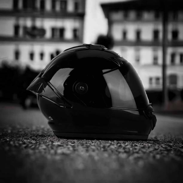 एजीएक्स Speed All Black with Anti UV PC Visor with Spoiler ABS Material Unisex हेलमेट