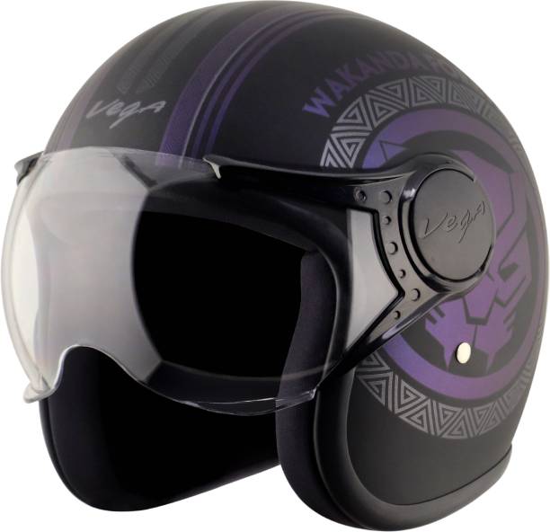 VEGA Jet Marvel Black Panther Motorbike Helmet
