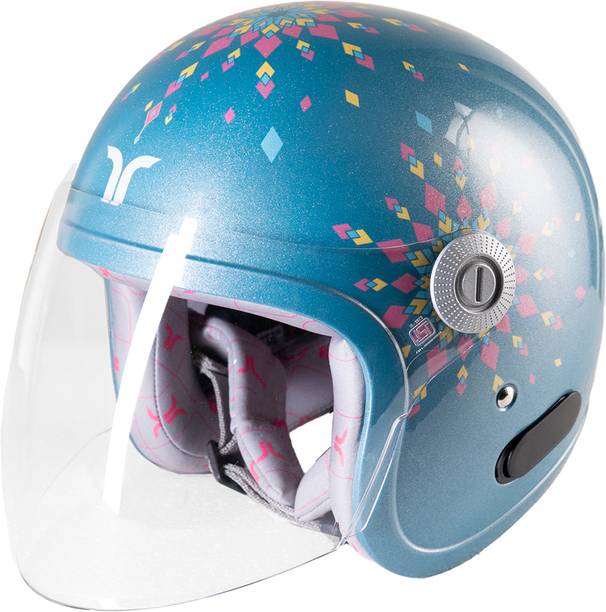TVARRA Dreamcatcher Open Face Blue Women's Helmet, Small,Printed Design, ISI certified Motorbike Helmet