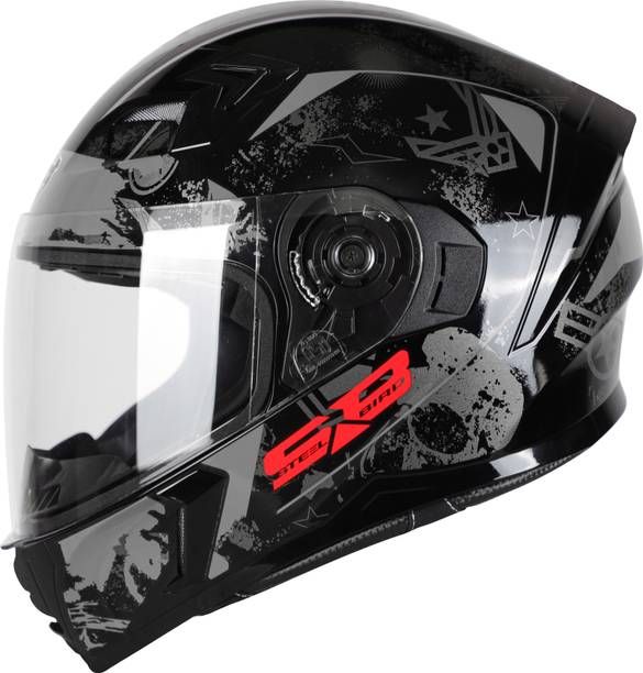 Steelbird Air SBA-21 COMBAT MATT BLACK GREY MEDIUM SIZE FULL FACE Motorbike Helmet