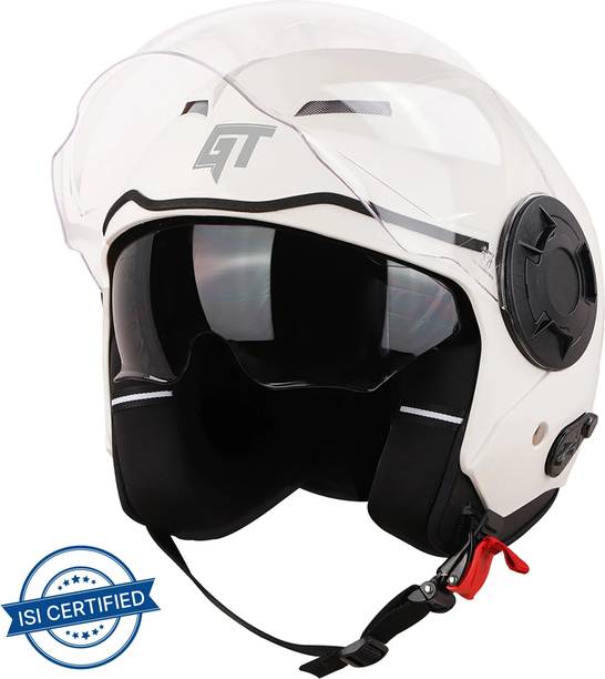 Steelbird GT Dashing ISI Certified Open Face Helmet for Men & Women with Inner Sun Shield Motorbike Helmet