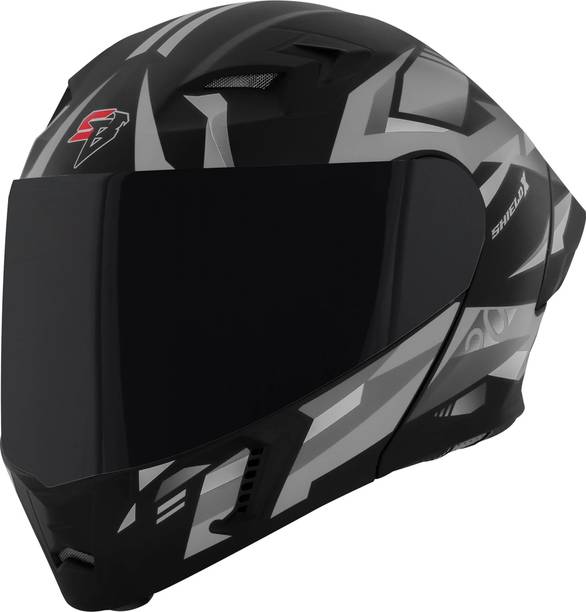 Steelbird SBA-20 SHIELD X ISI Certified Flip-Up Graphic Helmet for Men and Women Motorbike Helmet