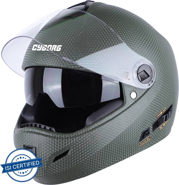 Steelbird Rox Cyborg ISI Certified Full Face for Men & Women with Inner Sun Shield Motorbike Helmet