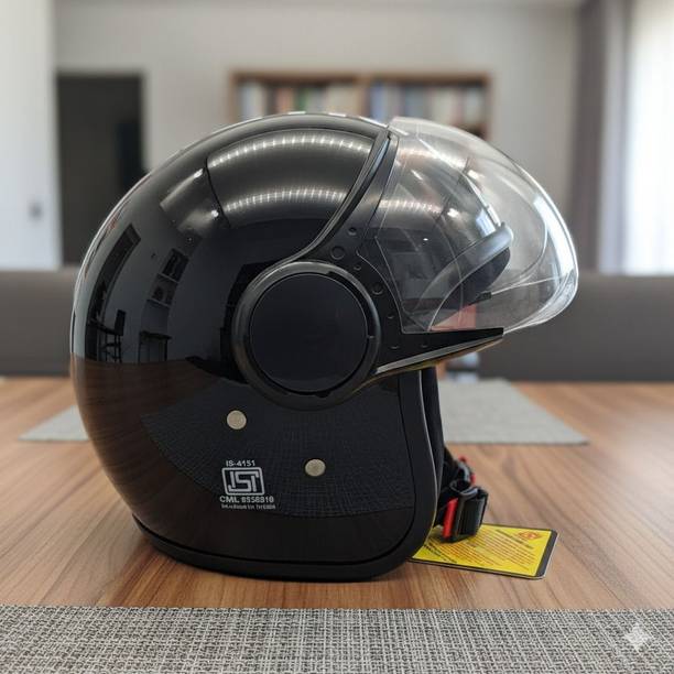 ASCONE Thump BTR Open Face Helmet, Unisex, ISI Approved, Clear PC Visor, Motorbike Helmet