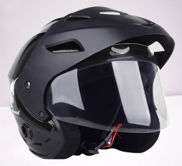 Lxt Black_Nano_Half_face_Helmet_with ISI Certified_BK_17 Motorbike Helmet