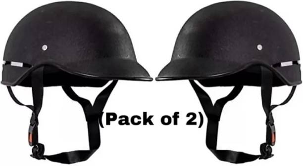 Anjana ALL PURPOSE MINI WRINKLE HALF HELMET FOR UNISEX(BLACK) Motorbike Helmet
