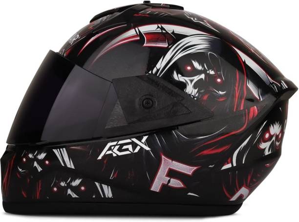 FOROLY Fighter Skull HD Graphics with Anti UV PC Helmet Motorbike Helmet