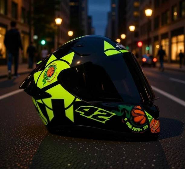 FOROLY Bolt ABS Material, with Sunvisor, Unbreakable PC Visor Motorbike Helmet