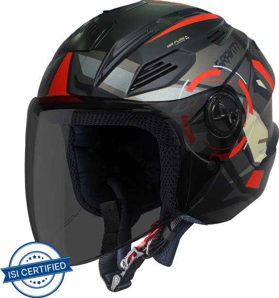Steelbird -6 7 Open Face Helmet, ISI Certified Helmet Motorbike Helmet