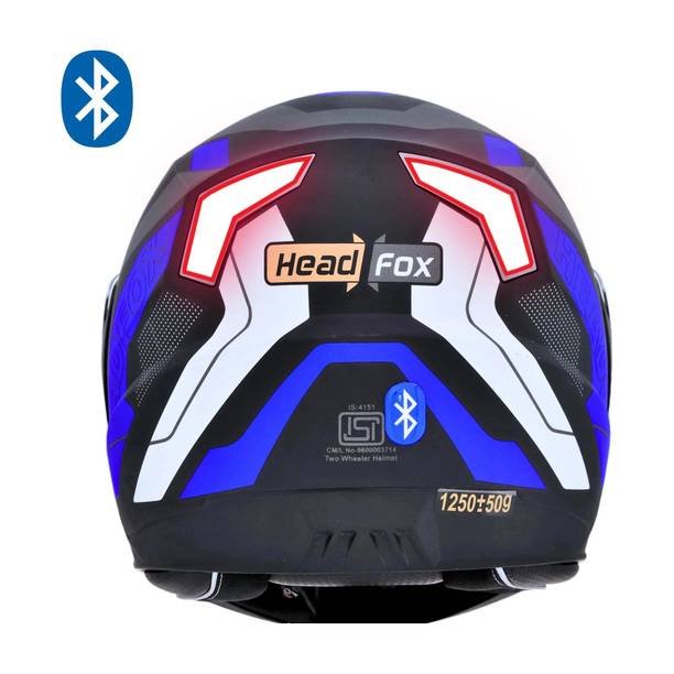 HEADFOX N2 Air 7 Smart Bluetooth Helmet: Calls, Music , GPS & Voice Asst. Road DV Motorbike Helmet