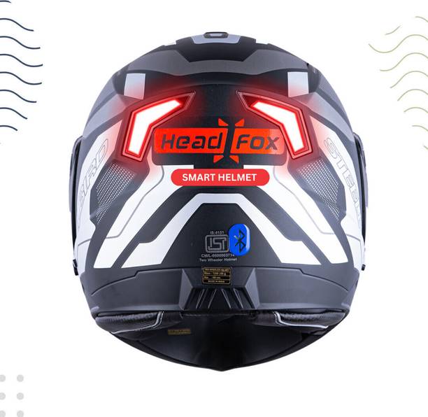 HEADFOX N2 Air 7 Smart Bluetooth GPS | Music | Calls | Waterproof | Voice Asst. Road DV Motorbike Helmet