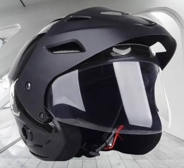 Lxt Black_Nano_Half_face_Helmet_with ISI Certified_BK_48 Motorbike Helmet