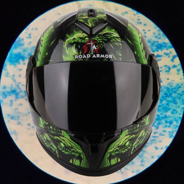 ROAD ARMOR ABS Material Full Face PC Visor, UV Scratch Resistance Motorbike Helmet