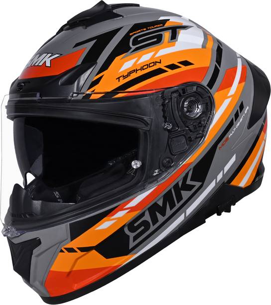SMK Typhoon Sports Tourer ISI, DOT & ECE 06 Certified Helmet with Dual Visor Motorbike Helmet