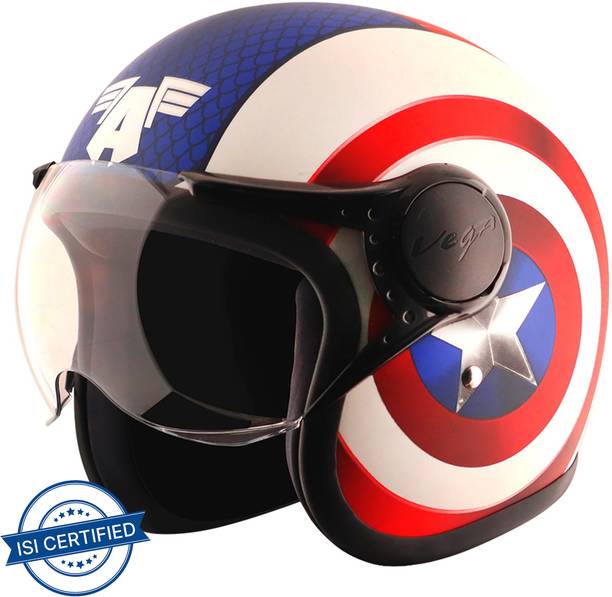 VEGA Jet Marvel Captain America Edition Motorbike Helmet