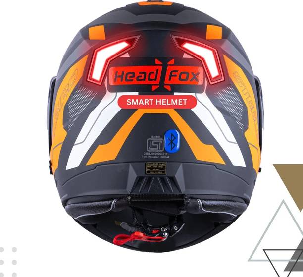 HEADFOX N2 Air 7 Smart Bluetooth GPS | Music | Calls | Waterproof | Voice Asst. Road DV Motorbike Helmet