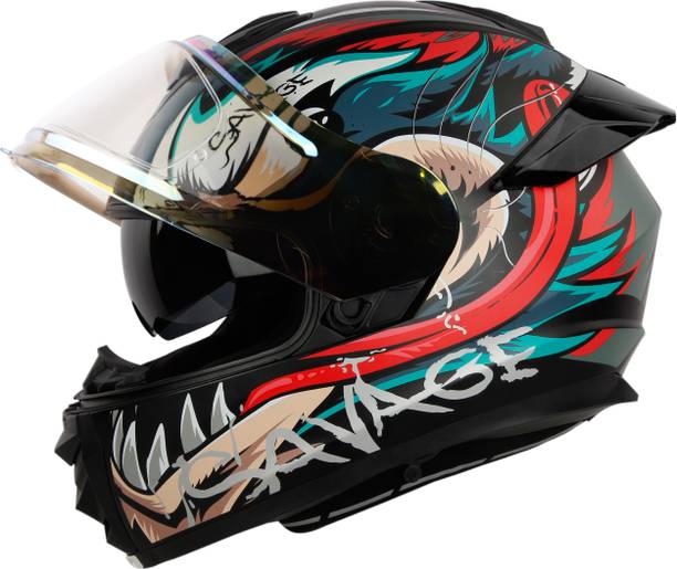 इगनाइट IGN-8 Savage ISI/DOT Certified Full Face Graphic Helmet with Inner Sun Shield हेलमेट