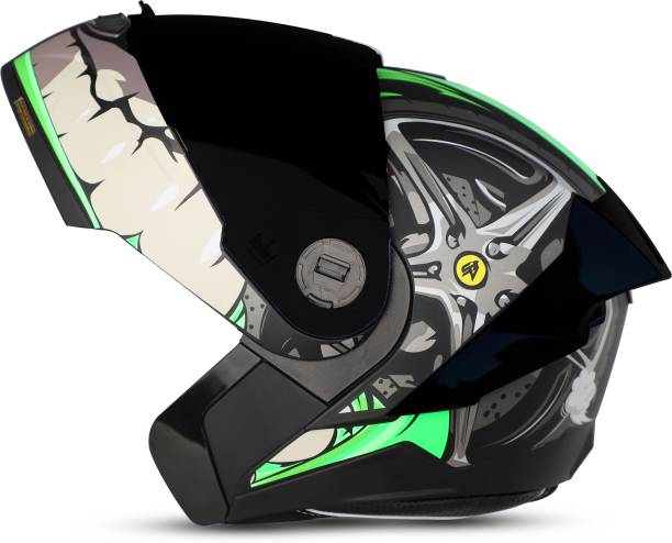Steelbird SBA-8 Crazy Wheel ISI Certified Flip-Up Helmet for Men and Women Motorbike Helmet