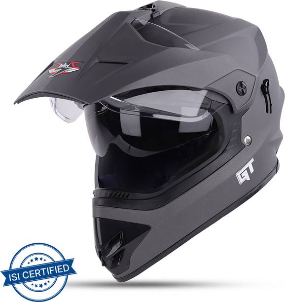 Steelbird Off Road GT ISI Certified Motocross for Men with Inner Sun Shield Motorbike Helmet
