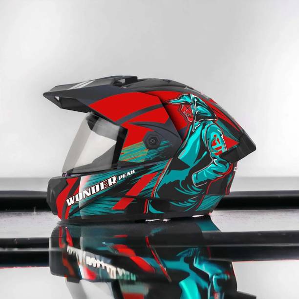 FOROLY Wonder Cap Cyber Spoiler ABS Material with Rainbow visor Motorbike Helmet