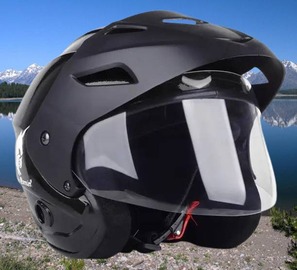 Lxt Black_Nano_Half_face_Helmet_with ISI Certified_BK_28 Motorbike Helmet