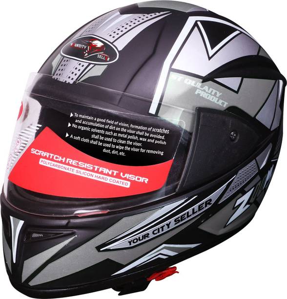 Quite white glass silver Motorbike Helmet