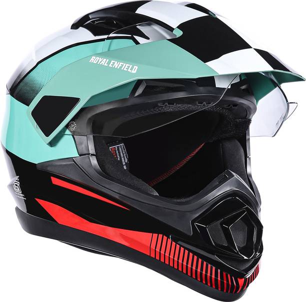 ROYAL ENFIELD Escapade Chequer ISI & DOT Certified Full Face Motocross Helmet Motorbike Helmet