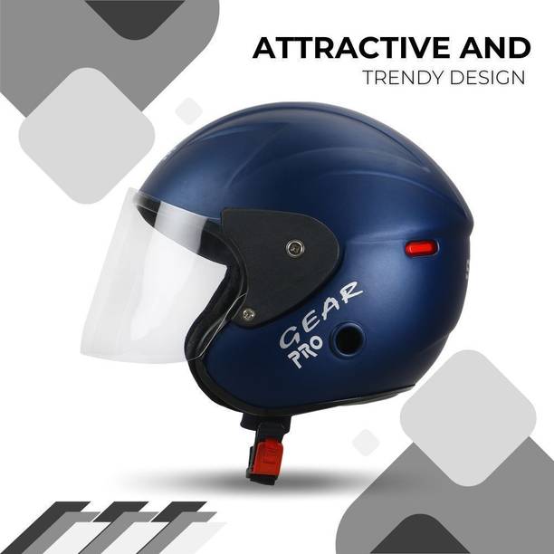Paras Open Face Motorbike Scotty Safety ISI Certified Helmet Blue Motorbike Helmet