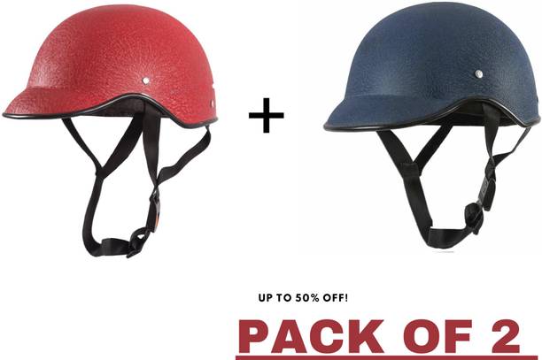 Anjana WRINKLE MINI ALL MULTIPURPOSE HELMET (BLUE+RED) Motorbike Helmet