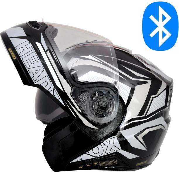 HEADFOX Metro N2 Smart Bluetooth Helmet with Flash Lights | Music |Calls| Voice Asst. DV Motorbike Helmet
