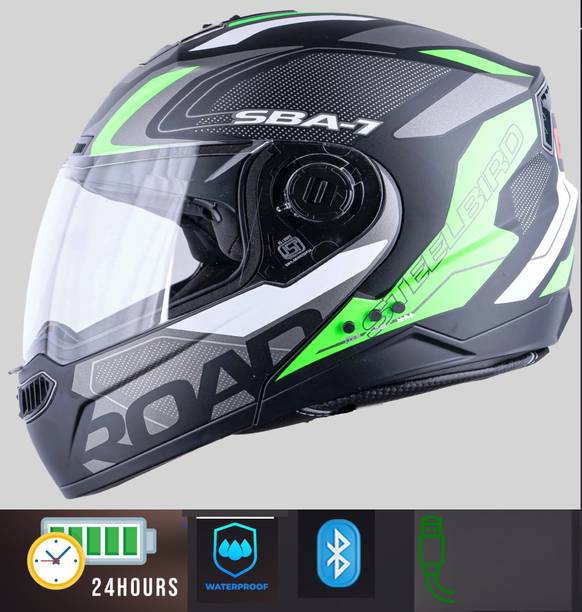 MAXROAD MX-7 Hi Tech Flip Up Large Size Dual Visor, Call, Bluetooth Smart Motorbike Helmet