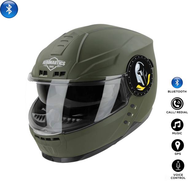 Steelbird Bluetooth Full Face ISI Certified Helmet for Men with Inner Smoke Sun Shield Motorbike Helmet