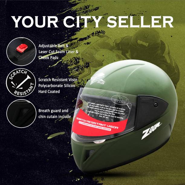 stiss Full Face Helmet for Unisex Adult with Clear Visor | Lightweight & Compact Motorbike Helmet