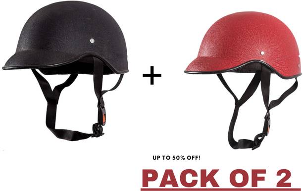 Anjana WRINKLE MINI ALL MULTIPURPOSE HELMET [BLACK + RED] Motorbike Helmet