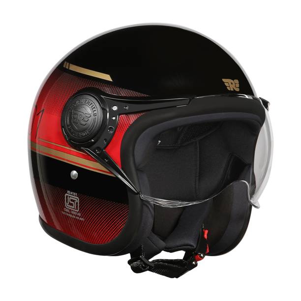 ROYAL ENFIELD Jet MLG Neo 1901 Graphics Open Face with Visor ISI & DOT Certified Helmet Motorbike Helmet