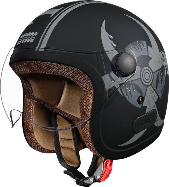 STUDDS Jet Toxic Open Face ISI Certified Helmet for Men and Women Motorbike Helmet