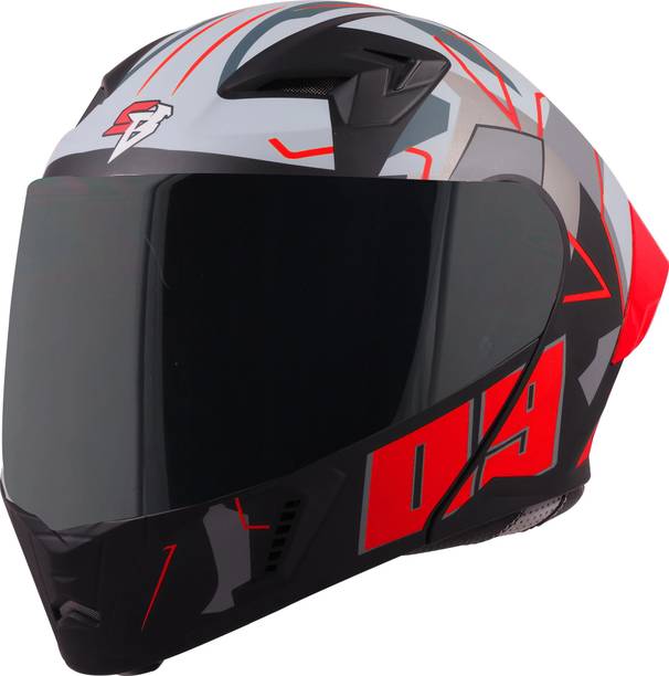 Steelbird SBA-20 09 ISI Certified Flip-Up Graphic Helmet for Men and Women Motorbike Helmet