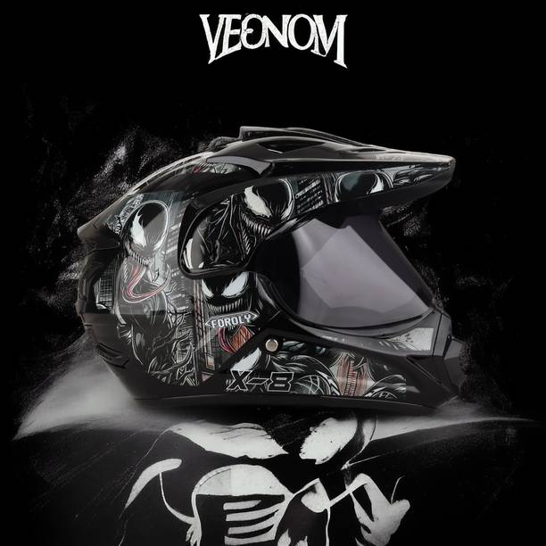 FOROLY X-8 Venom Motocross with Stylish Graphics Motorbike Helmet