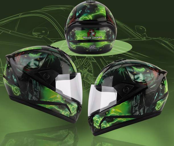 ROAD ARMOR ABS Material Full Face Plain Visor, UV Scratch Resistance Motorbike Helmet