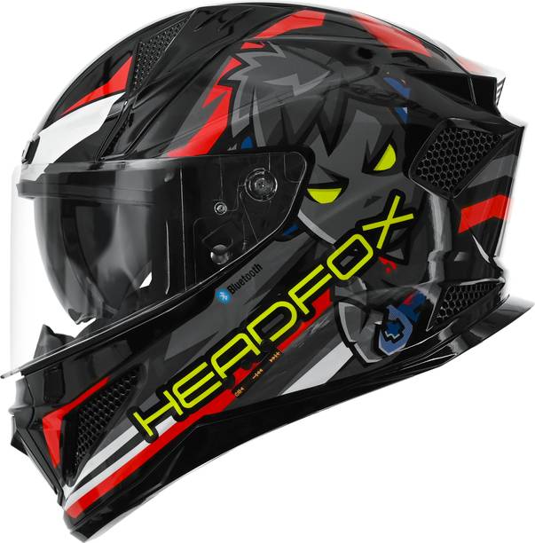 HEADFOX N2F AI Shady Smart Bluetooth Full Face Helmet for Men & Women with LED Blinker Motorbike Helmet
